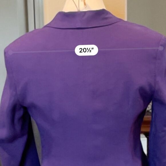 Vintage 80’s 90’s The Limited Collection Purple Jewel Tone Wool Blend Blazer S - Picture 9 of 10